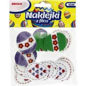 Naklejki z filcu Brewis Pisanki, 18szt
